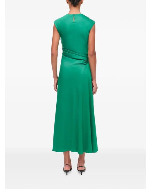 Jonathan Simkhai Green Melaney Draped-Satin Maxi Dress