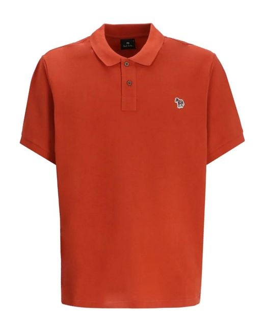 Paul Smith Orange Zebra-Patch Polo Shirt for men