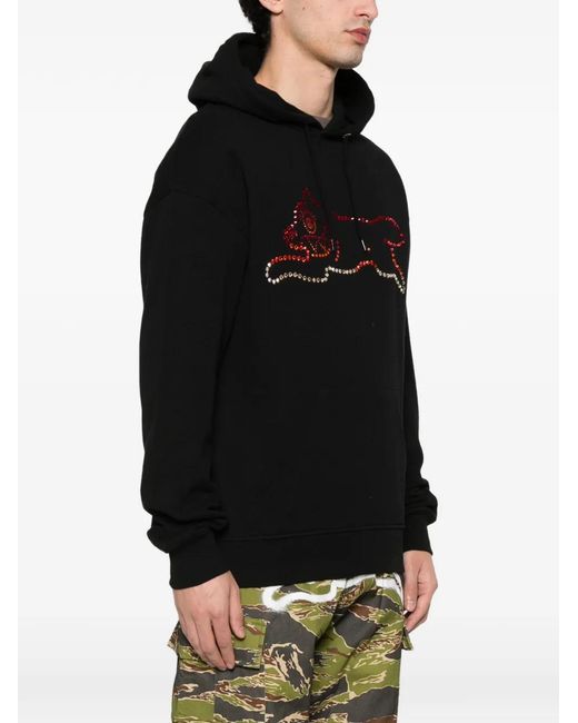 ICECREAM Black Graphic-Embellished Hoodie for men