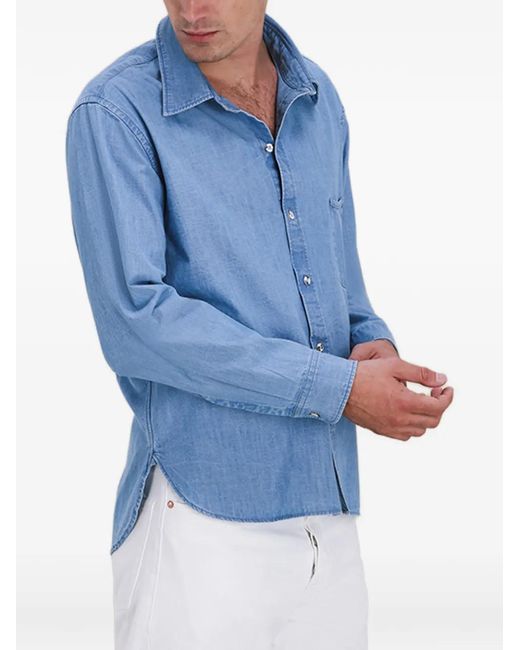 Fortela Blue Liam Chest-Pocket Shirt for men