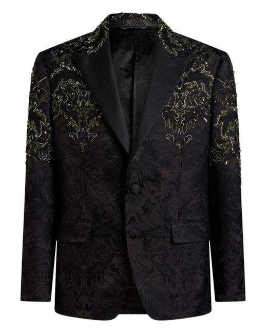 メンズ Etro フローラル シングルジャケット Black
