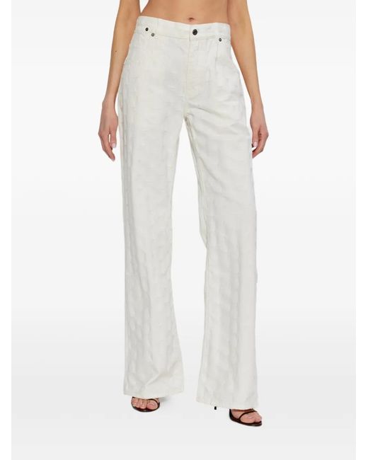 Off-White c/o Virgil Abloh White Monogram-Pattern Jeans