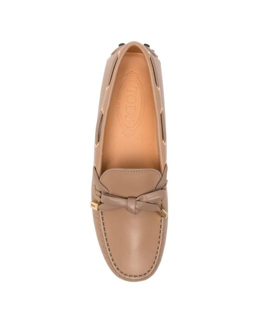 Tod's Natural Knot-Upper Leather Loafers