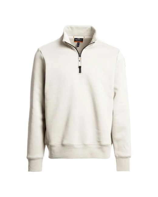 Parajumpers White Broad Peak Half-Zip Sweater for men