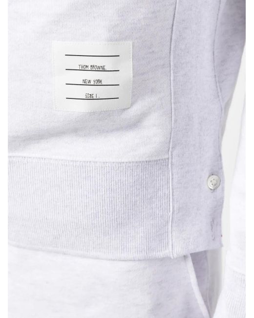 Thom Browne White Classic Loopback 4-Bar Sweatshirt for men
