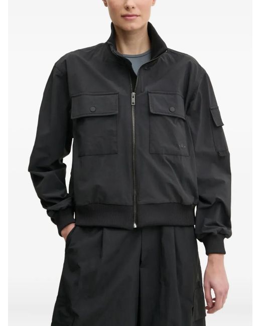 Adidas Black Flap-Pockets Bomber Jacket