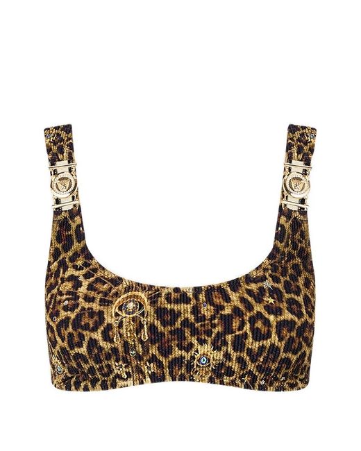 Camilla Brown Crinkle Strap Trims Bikini Top