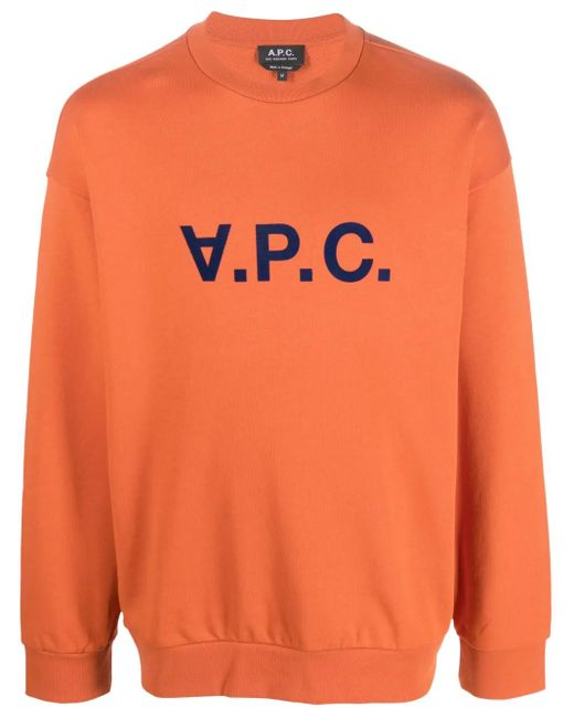メンズ A.P.C. Eliot ロゴ スウェットシャツ Orange