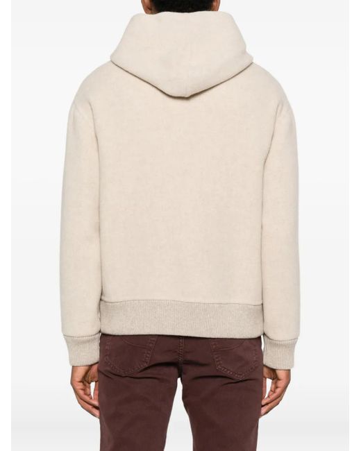Fedeli Natural Hooded Zip-Front Jacket for men