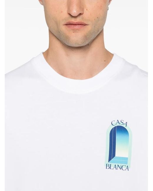 Casablanca White Graphic-Print T-Shirt for men