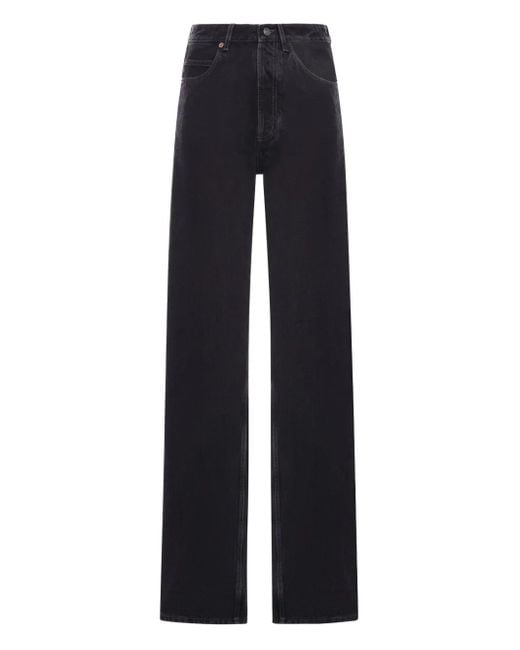 Saint Laurent Blue V-Waist Baggy Jeans