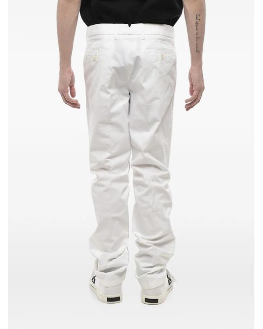 Corneliani White Plaque-Detail Trousers for men
