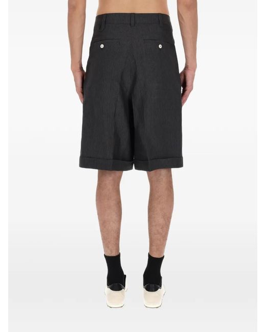Jacquemus Black Le Pastro Pleated Shorts for men