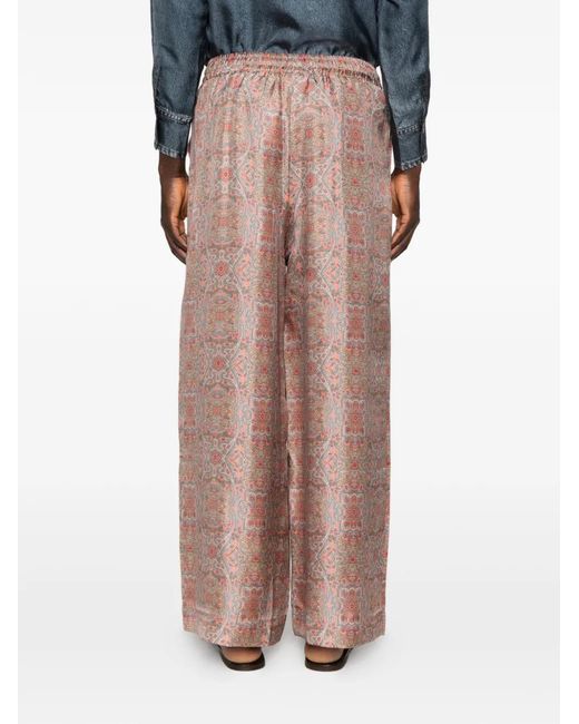 Pierre Louis Mascia Pink Paisley-Print Palazzo Pants