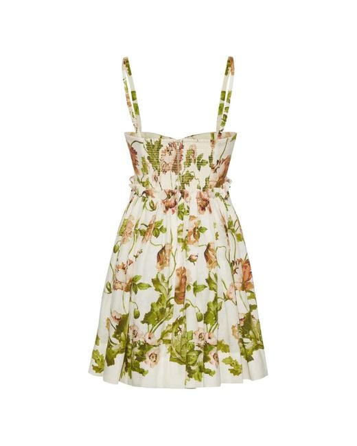 Cara Cara White Kori Floral-Print Ruffled Dress