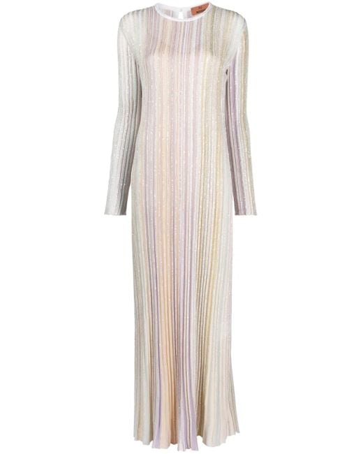 Missoni スパンコールトリム マキシドレス Natural