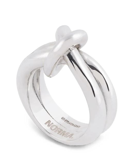 NORMA JEWELLERY White Xl Knot-Detail Ring