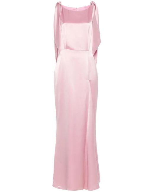 Fely Campo サテン マキシドレス Pink