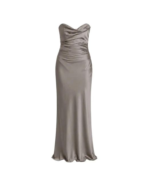 The Sei Gray Cowl-Neck Ruched Maxi Gown