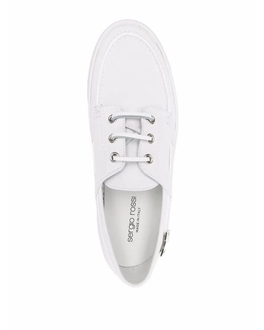 Sergio Rossi White Platform Low-Top Sneakers