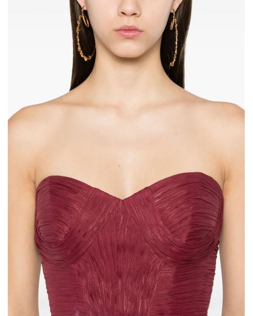 Ana Radu Layered Plissé Gown