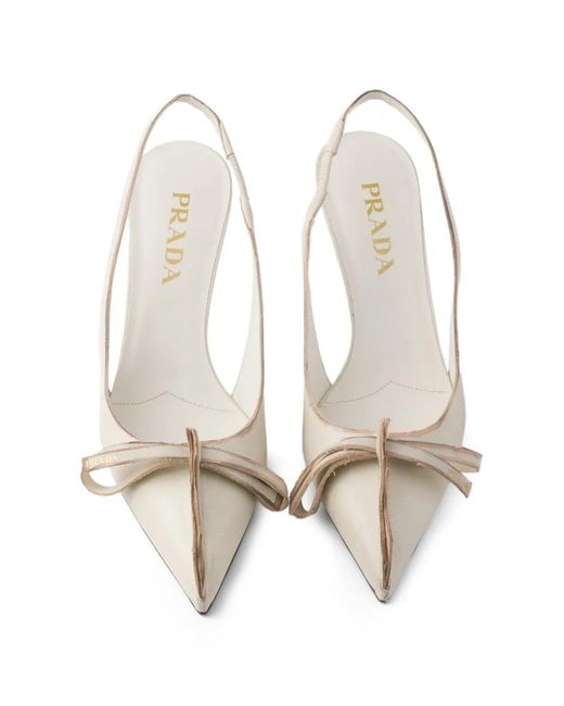 Prada Metallic Leather Slingback Pumps