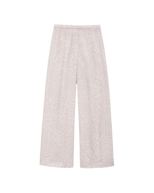 Anine Bing White Roslyn Leopard-Pattern Trousers