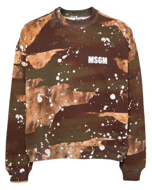 MSGM Sweater Met Verfspatten in het Brown voor heren