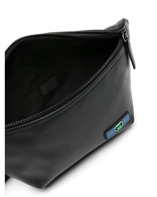 Gucci Black gg Crystal Leather Belt Bag - Men's - Canvas/fabric for men