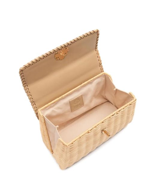 Isla Brown Woven Top-Handle Shoulder Bag