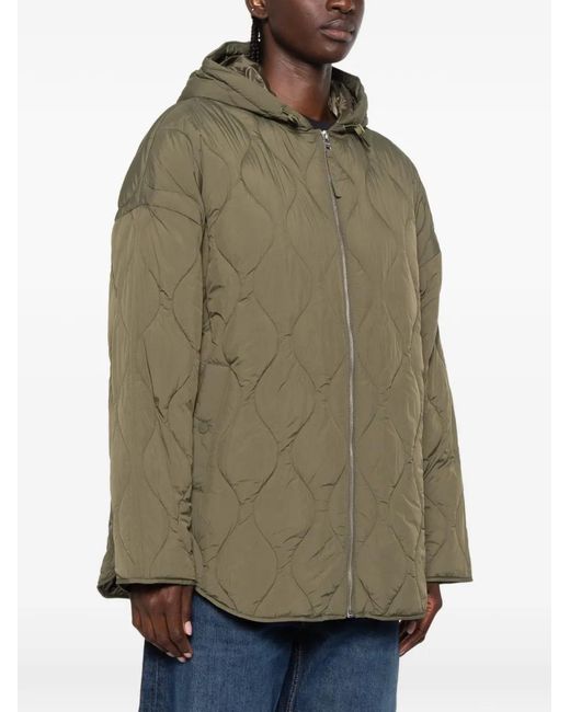 Closed Green Quilted Hooded Jacket