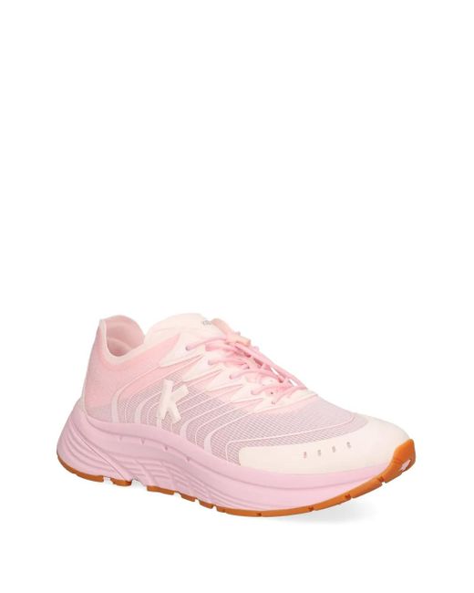 KENZO Pink Logo-Detail Mesh Sneakers