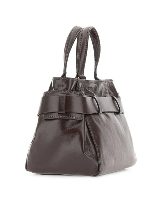 Gianni Chiarini Brown Small Miranda Knotted Leather Tote Bag