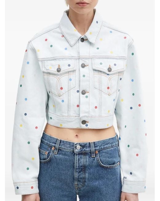 Fiorucci Blue Polka-Dot Denim Jacket