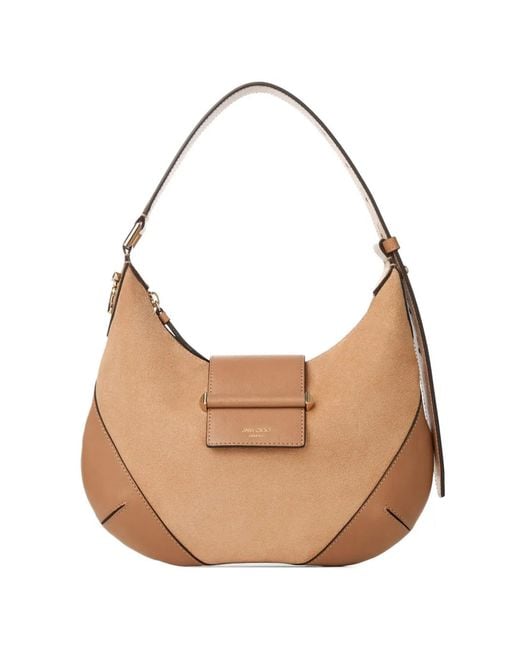 Jimmy Choo White Small Bar Hobo Leather Shoulder Bag