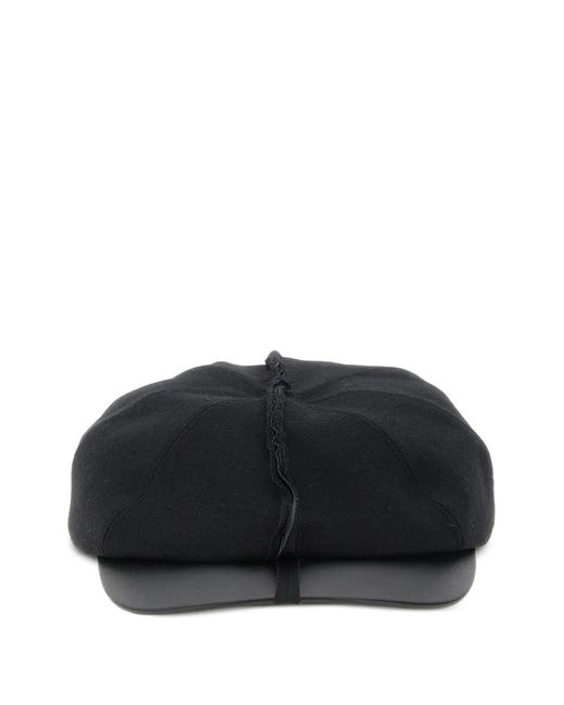 Comme des Garçons Black Raw-Cut Panelled Hat for men