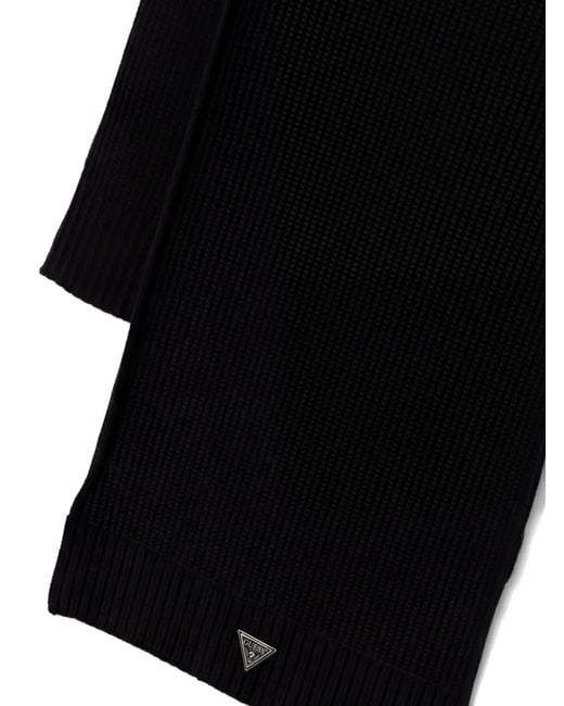 Set Sciarpa E Berretto Con Logo di Guess in Black da Uomo