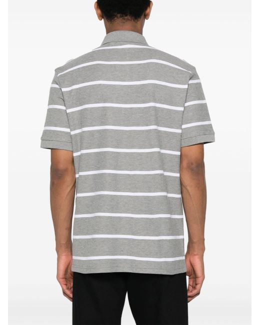 Boss Gray Striped Polo Shirt for men