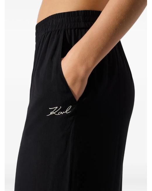 Karl Lagerfeld Black Logo Detail Track Pants