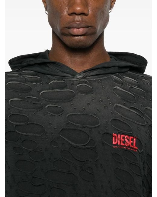 DIESEL Black Sweatshirt T-Crane-Ls-Hood for men