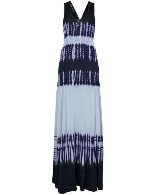 Proenza Schouler Blue Tie-Dye Print Midi Dress