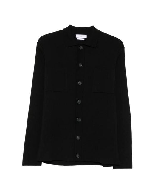 Daniele Fiesoli Black Button-Up Patch-Pocket Cardigan for men