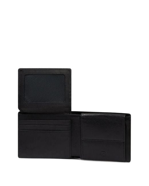 Piquadro Black Solm Leather Wallet for men