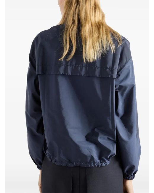 Prada Blue Elasticized-Cuff Zip-Fastening Jacket
