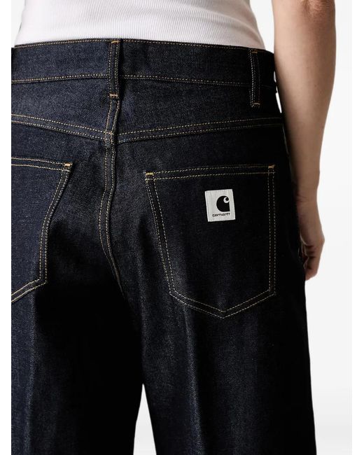 Carhartt Black Logo-Patch Denim Shorts