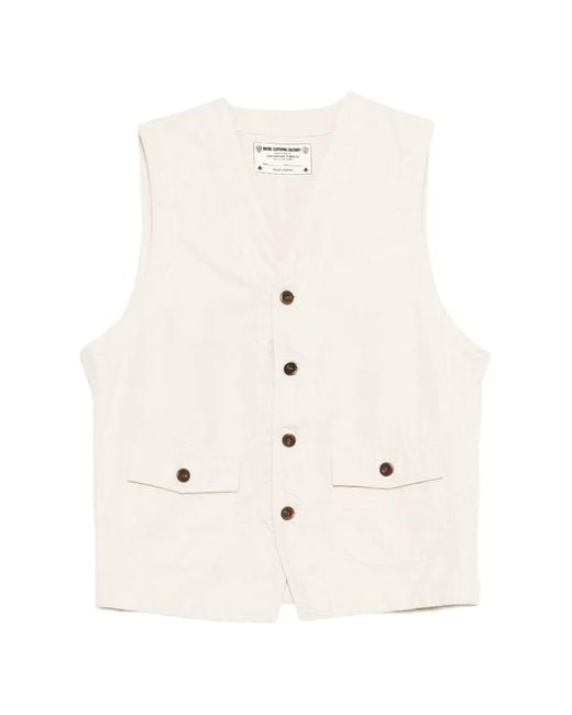 chesapeake's Natural St Michel Buttoned Patch-Pocket Waistcoat for men