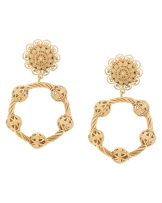 Dolce & Gabbana Metallic Twisted Hoop Earrings