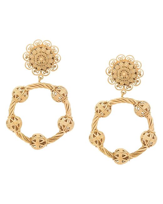 Dolce & Gabbana Metallic Twisted Hoop Earrings