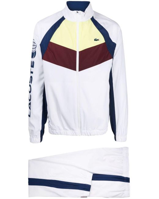 Lacoste White Tennis X Daniil Medvedev Colour-Block Tracksuit for men
