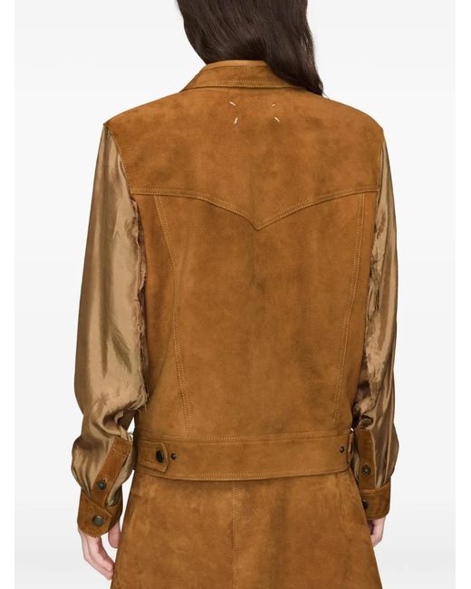 Maison Margiela Brown Suede Bomber Jacket